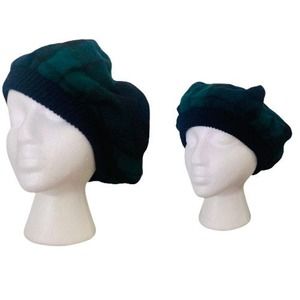 Plaid Wool Scottish Beret Tam // Size Medium Lochcarron Highlander Collection